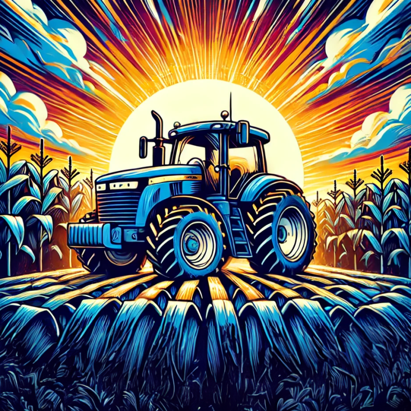 agribusiness branding graphic of a tractor
