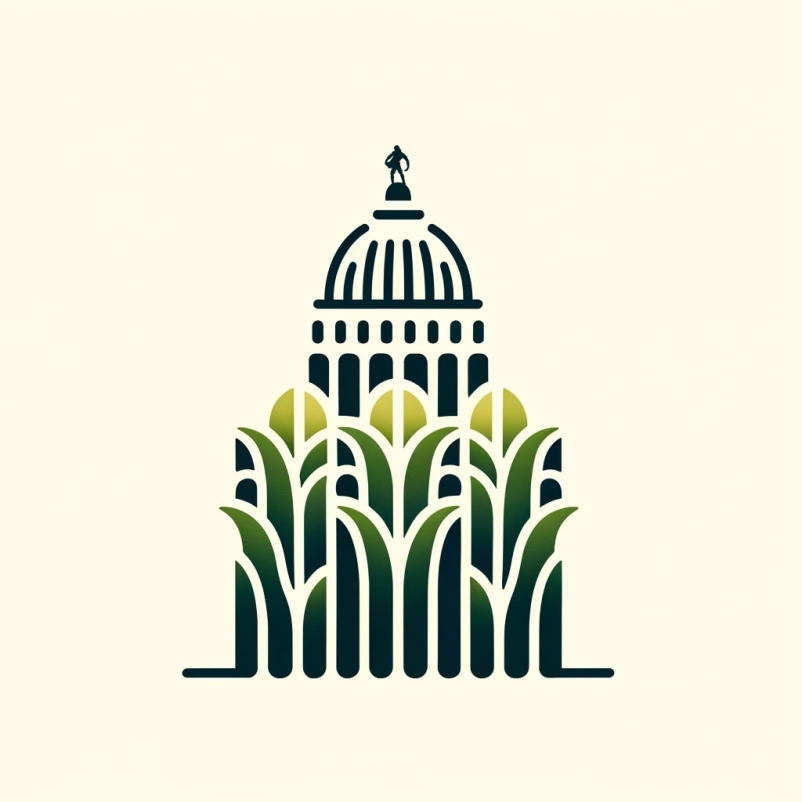 Nebraska state capitol graphic illustration