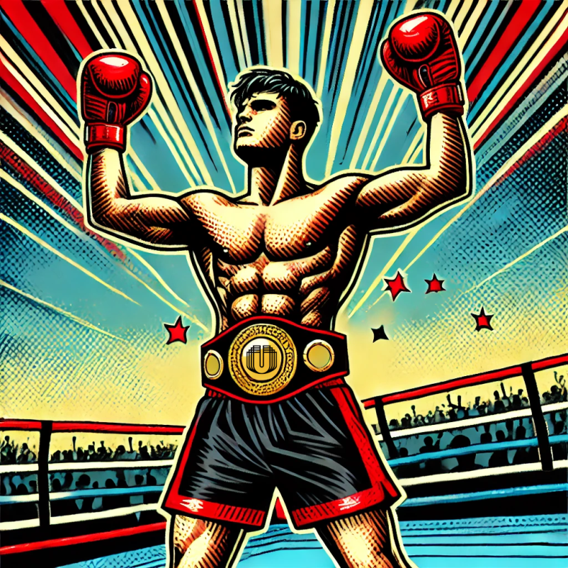 sports marketing champion illustration boxer