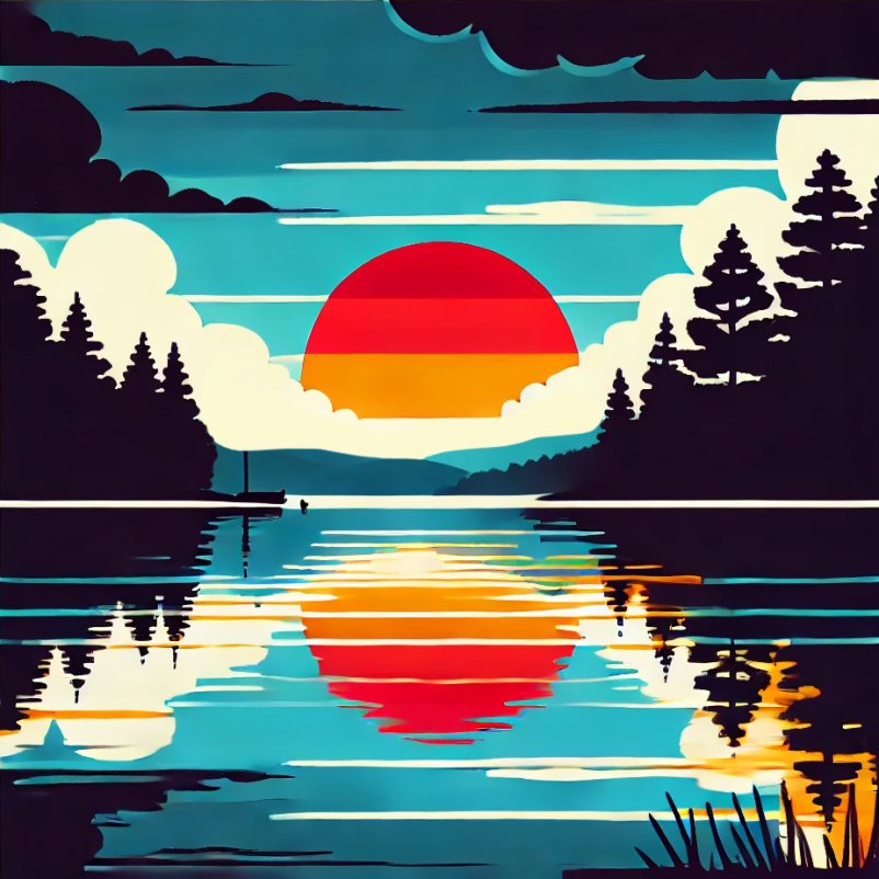 lake graphic design illustraiton