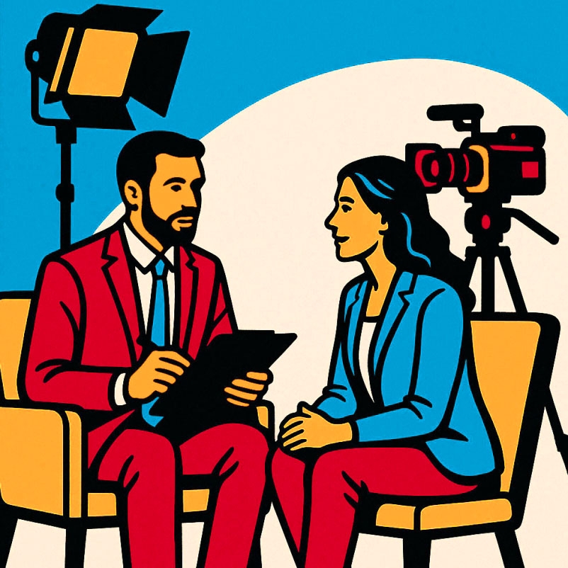 illustration of a video production interview