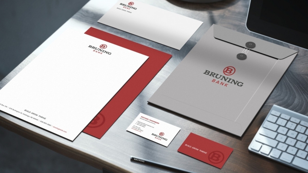 bank branding collateral and marketing materials